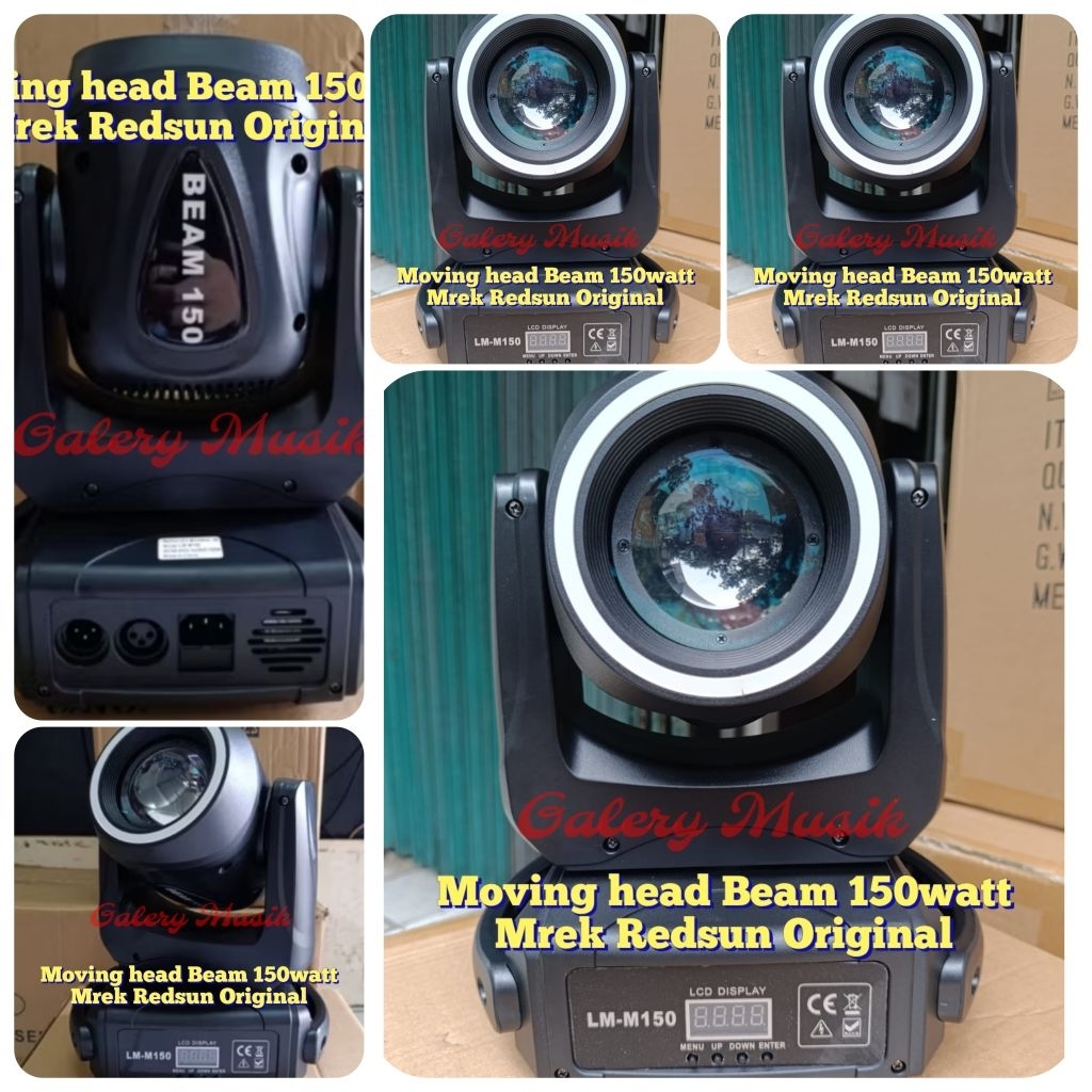 Paket Moving head Beam 150watt Mrek Redsun Isi 3 unit Ada Ring light nya Mrek Redsun Original