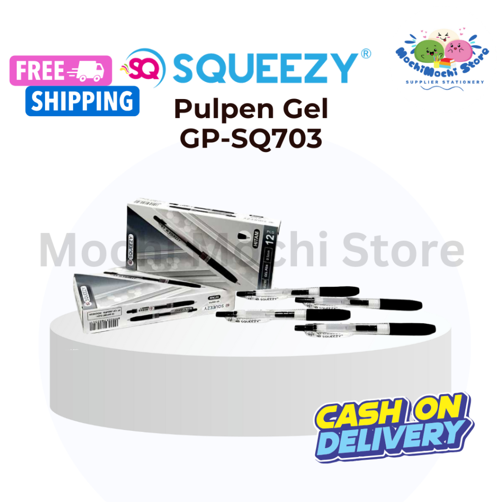 

HARGA GROSIR 1 KOTAK/12PCS Pulpen Gel SQUEEZY GP-SQ703 | Pulpen Gel | Gel Pen | Needle Tip 0.5mm | Pulpen Gel SQUEEZY GP-SQ703 | Bolpen Gel