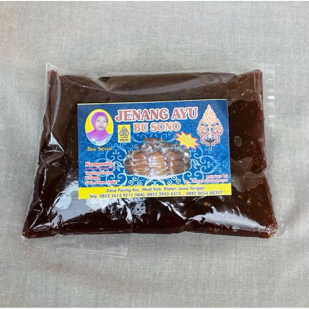 

Jenang Ayu Bu Sono (Varian Tidak Potong) Ukuran 500 gram dan 1 kg