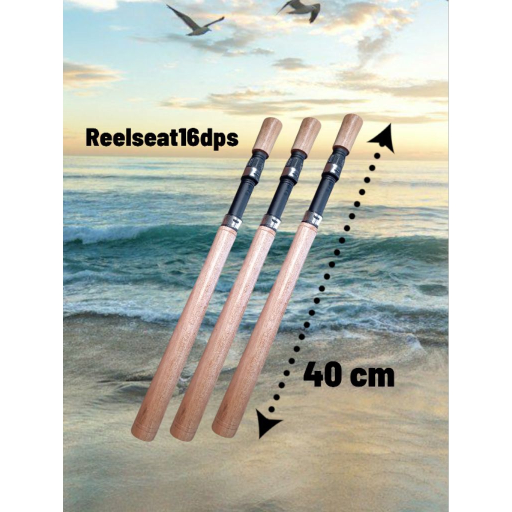 gagang joran pancing kayu 40cm + reelseat16dps
