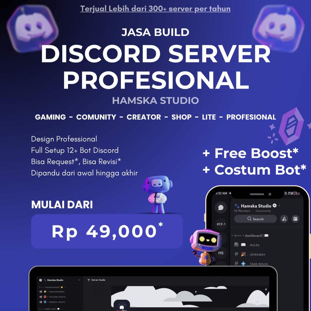 DISCORD SERVER PROFESIONAL | Full Setup Bot | JASA BUILD SERVER DISCORD FULL SETUP 2025