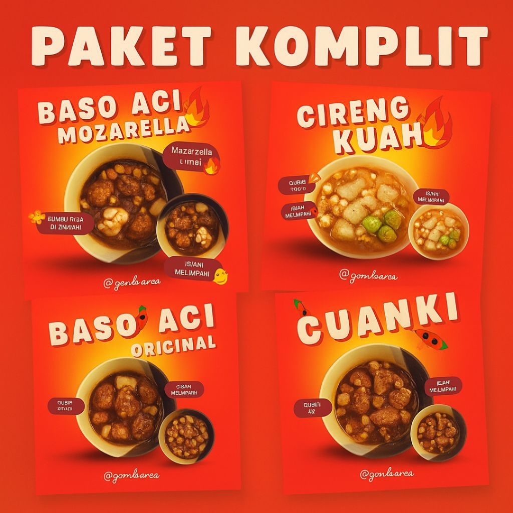 

[NGEMIL AREA] PAKET KOMPLIT BOCI MOZARELLA, CUANKI, CIRENG KUAH, BASO ACI ORIGINAL | BOCI