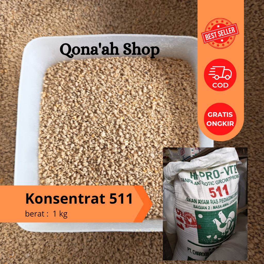511 pakan ayam 1 kg / hi pro vite 511 / pur pakan ayam 511 / konsentrat pakan ayam 511 / sentrat aya