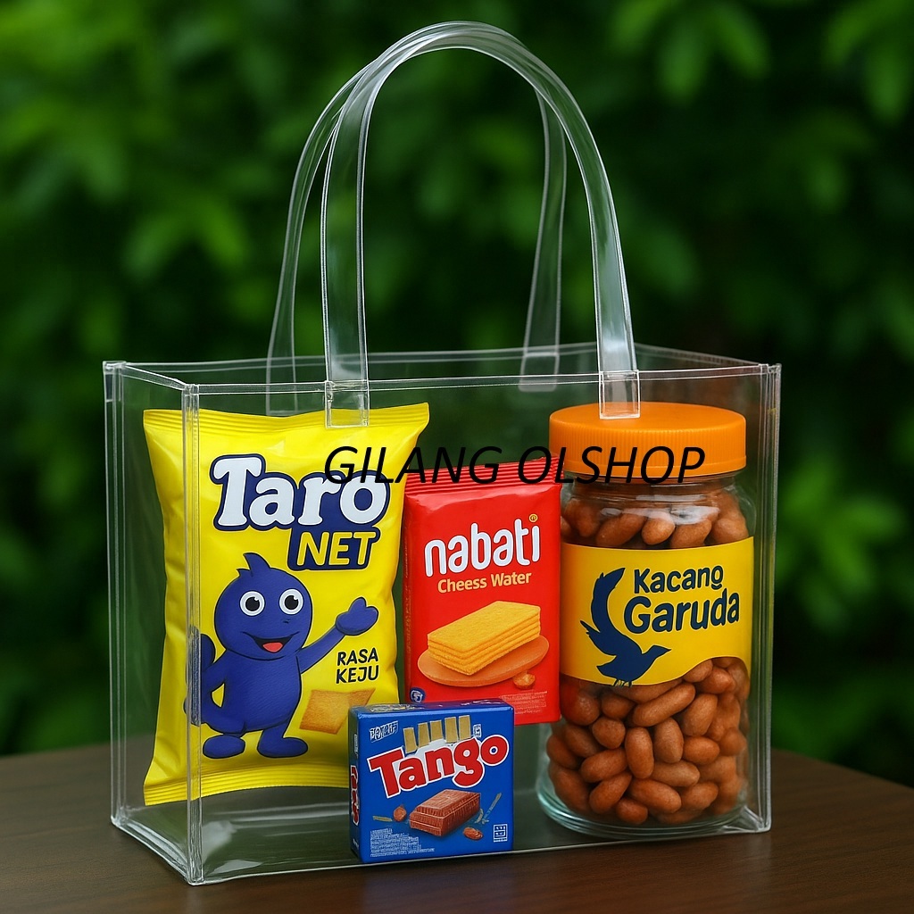 

TAS MIKA BENING KANTONG TOTE BAG PLASTIK MIKA PVC BENING SUPER TRANSPARANT MURAH