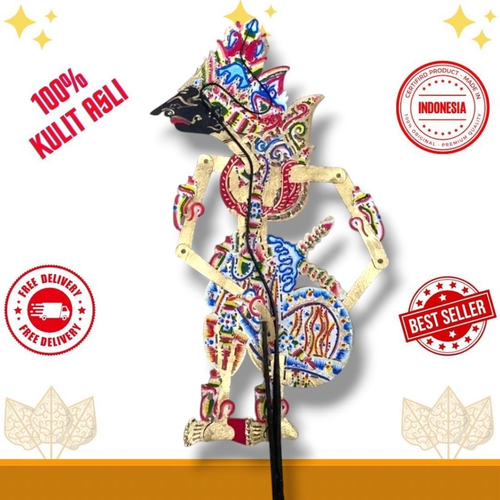 WAYANG KULIT ASLI KRESNA EMAS UKURAN STANDAR DALANG