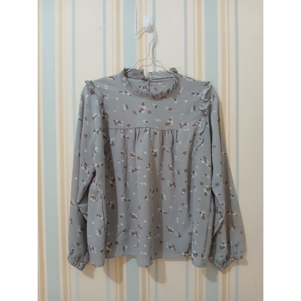 YURA FLORAL BLOUSE BY BOONAA | ATASAN CRINKLE WANITA