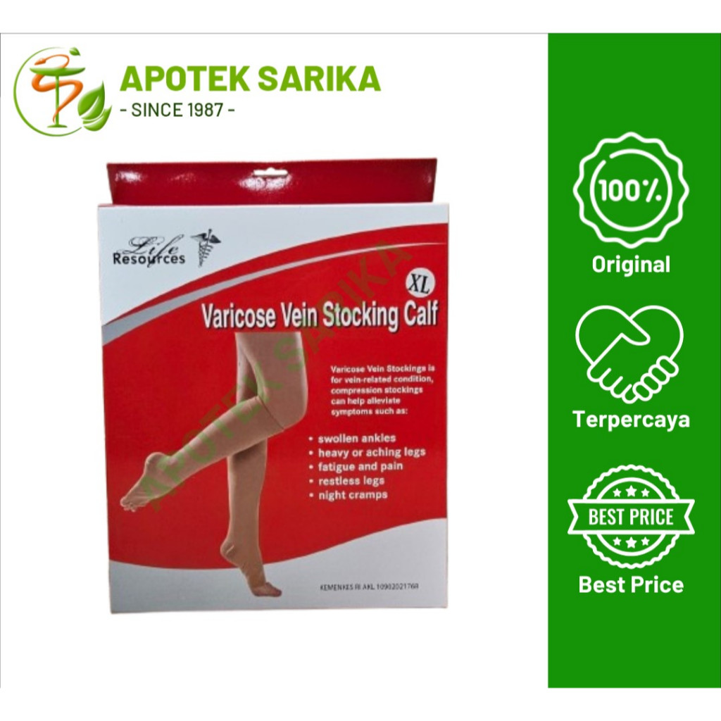 Life Resources Stocking Varises Lutut Ukuran L / Ukuran S / Varicose Vein Stocking Calf Lutut