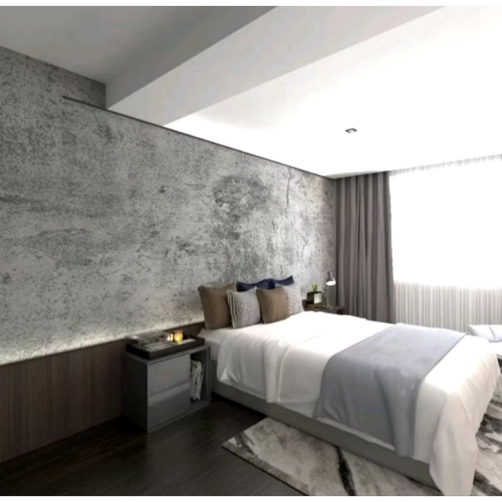 Syafa Dstore PremiumWallpaper Semen Abu Grade A+/Wallsticker Semen Abu Elegant/Wallpaper Dinding