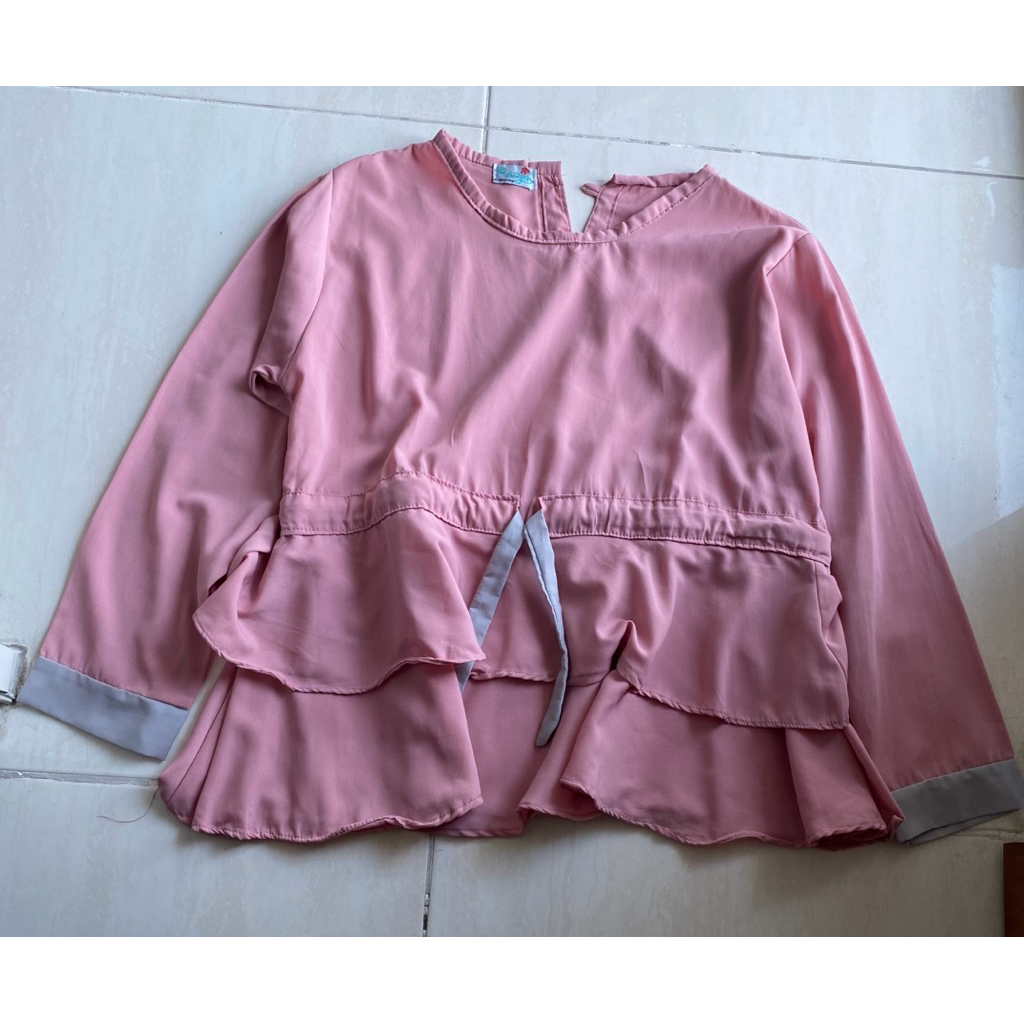 Preloved Atasan Wanita Pink Polos Blouse Wanita premium like new