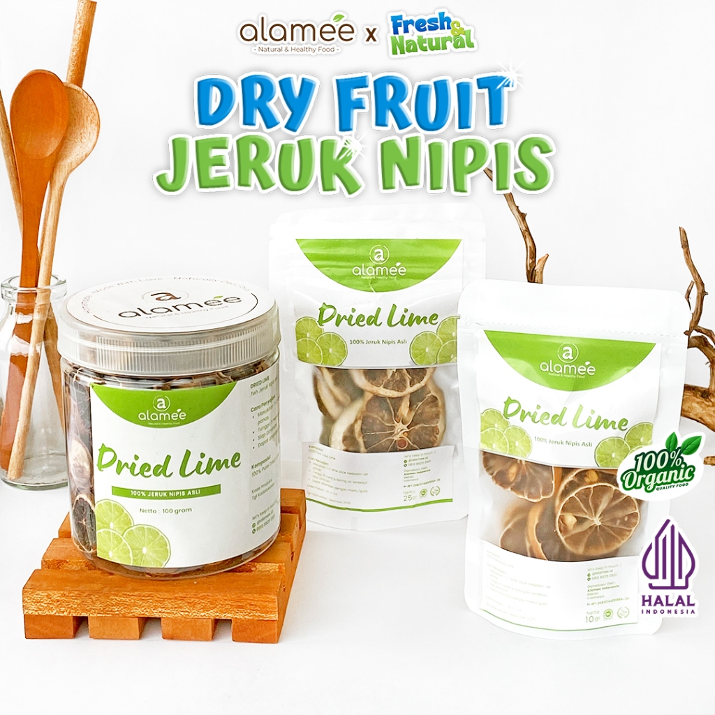 

ALAMEE Jeruk Nipis Kering Dried Lime Slice Tea Teh Herbal Buah Iris Organik fresh and natural