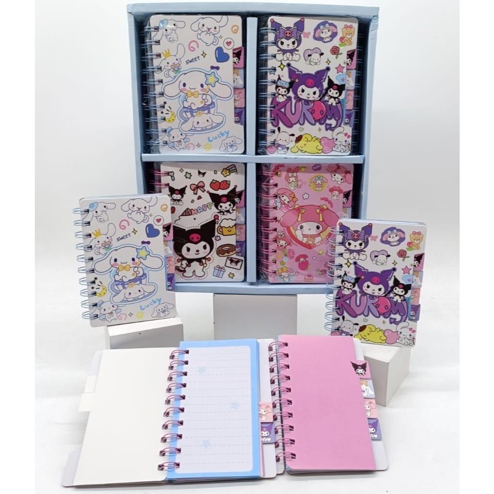 

[ PCS ] Notes Spiral Sanrio Fancy A7 dengan pembatas / Notes Spiral A7 Kuromi Bagus / Spiral Fancy 800-6813