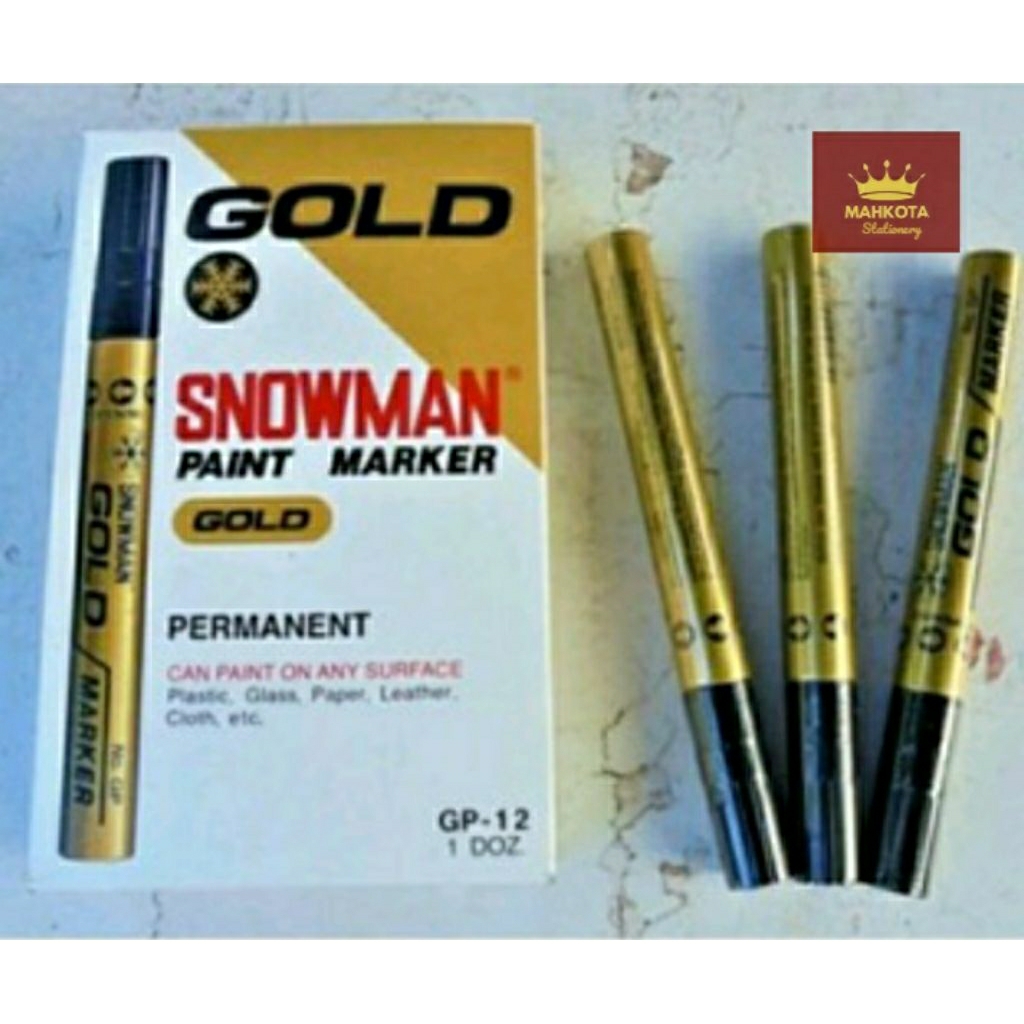 

Spidol Snowman Paint Maker Emas Permanen/Spidol Emas GP-12/Gold Pemanent 1 pcs