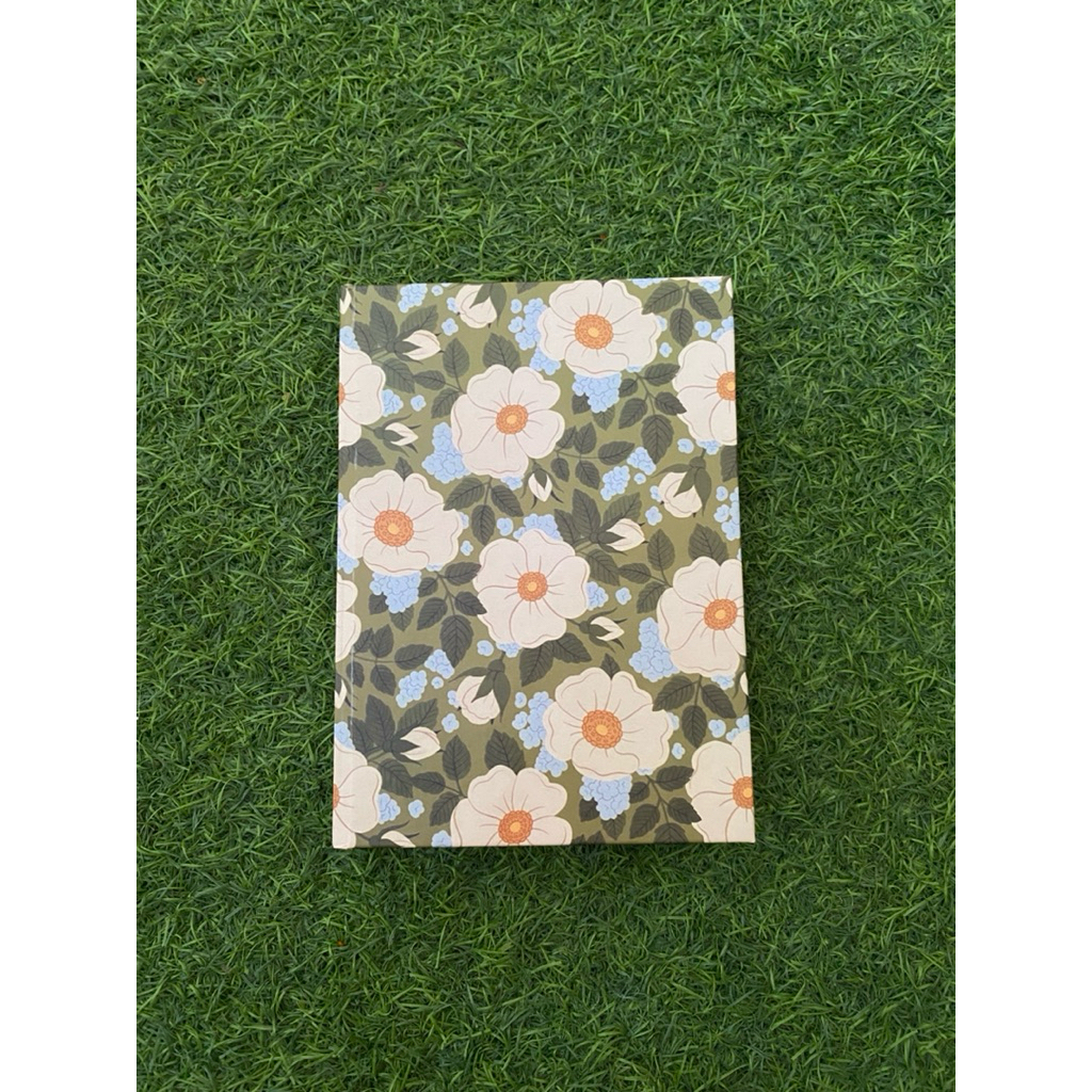 

Notebook A5 Hardcover Blank Pages – Green Flower / Buku Catatan Kosong Estetik Lucu untuk Journaling & Drawing