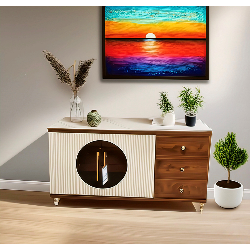 BUFFET TV PENDEK G2019 LED - MEJA TV LED  - GRATIS ONGKIR WILAYAH BANDAR LAMPUNG