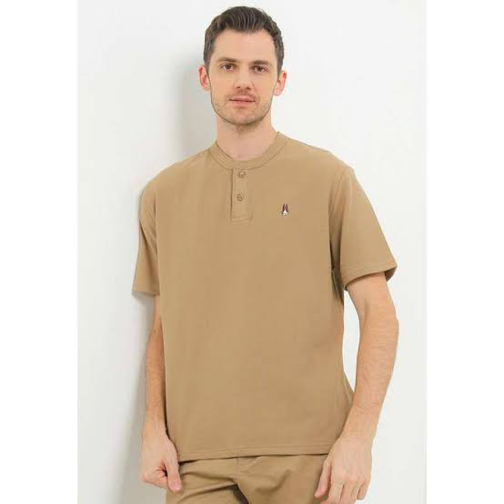 Hush Puppies Waffelo Kaos Pria Kerah Henley