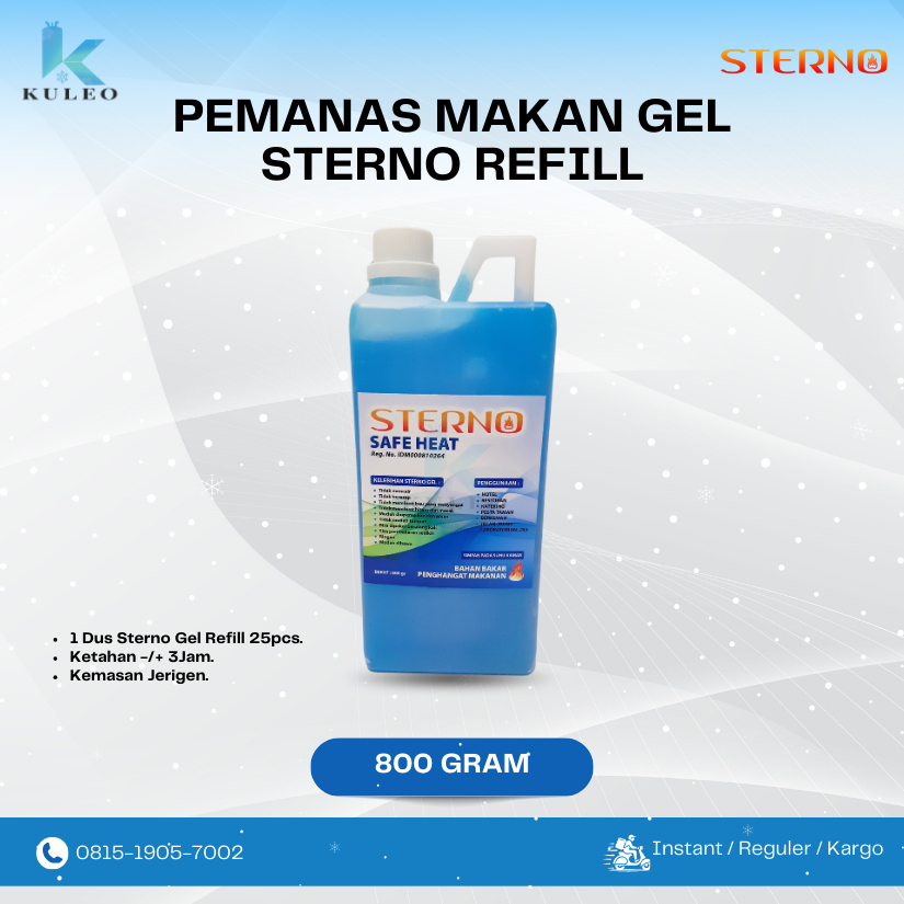 Sterno Gel (Jelly) Biru 1Kg Refill - sterno refill 800ml