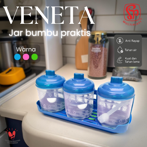 Tempat Bumbu Dapur Plastik Plus Sendok VENETA
