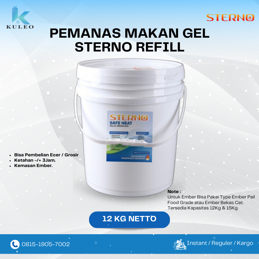 Sterno Gel refill isi ulang / Refill Sterno Jelly - Kemasan Ember 12kg
