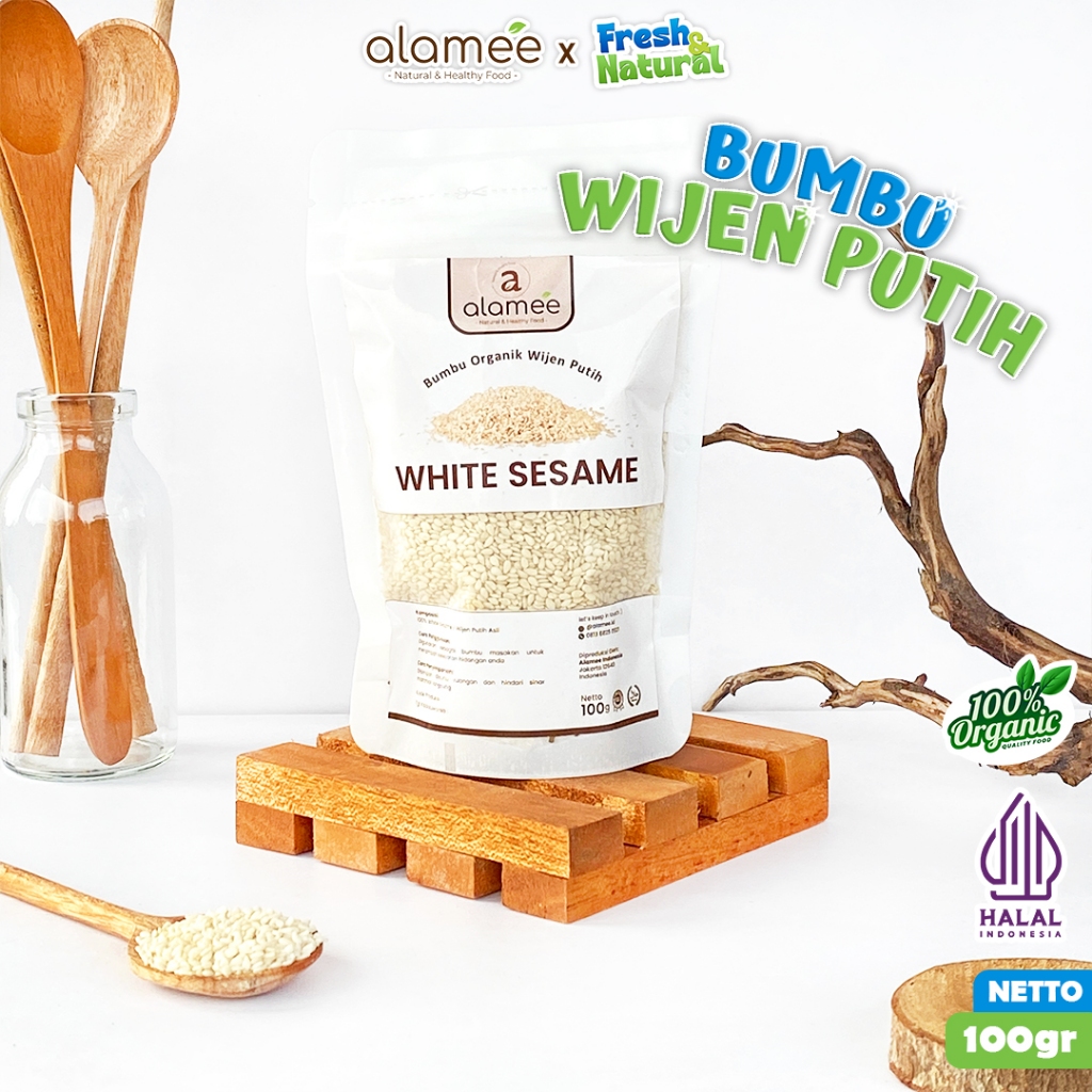 

ALAMEE Wijen Putih White Sesame Seed Bumbu Dapur Organik Masak Tanpa Campuran 100g fresh and natural