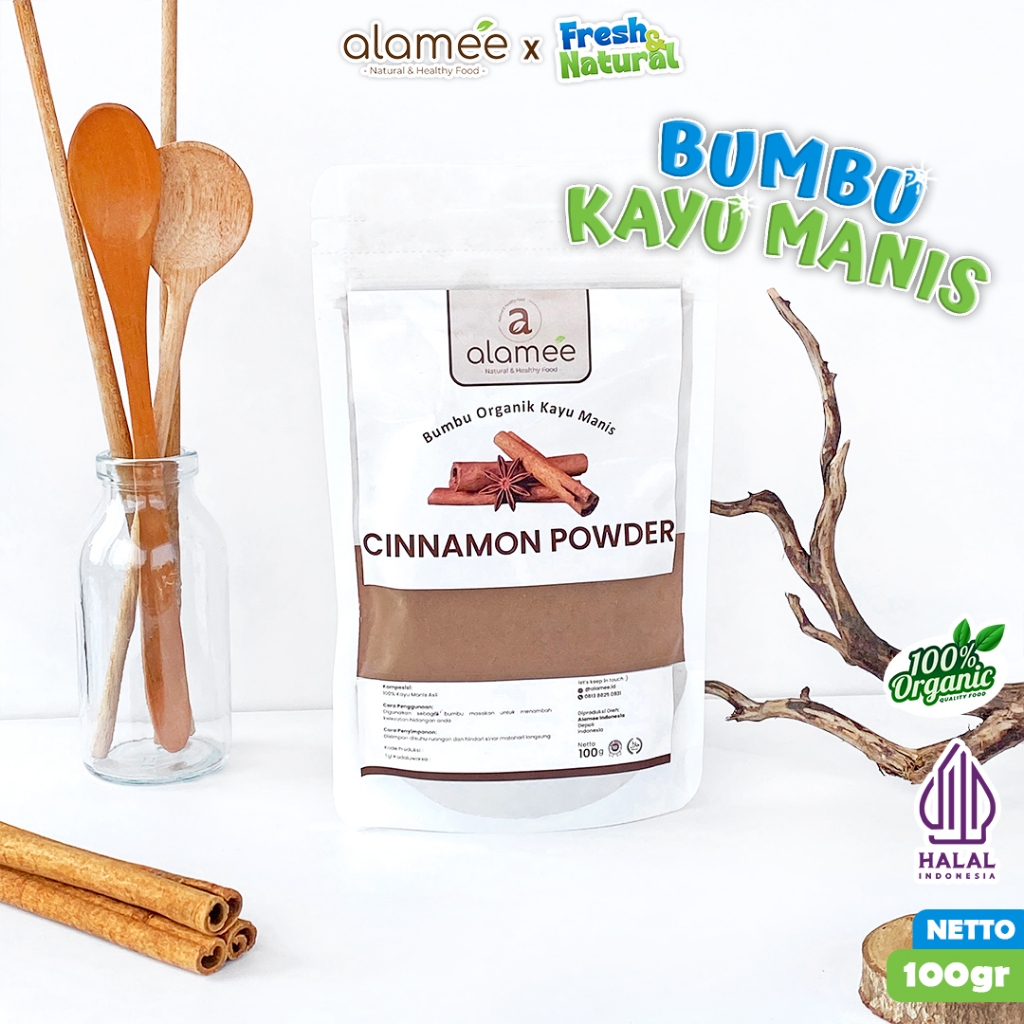

ALAMEE Kayu Manis Bubuk Cinnamon Powder kayumanis Murni Asli Bumbu Organik 100g fresh and natural