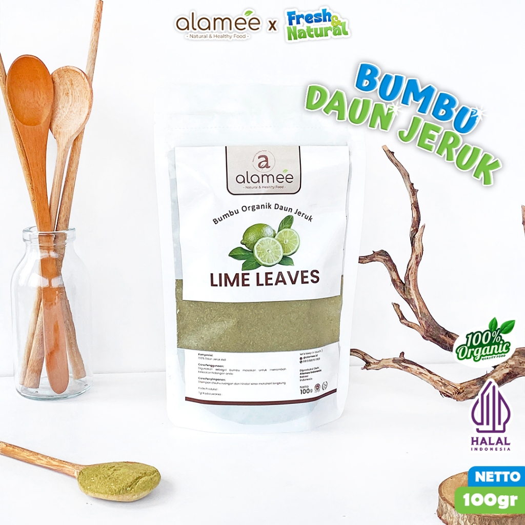 

ALAMEE Daun Jeruk Bubuk Lime Powder Bumbu Dapur Instan Organik Murni Asli 100g fresh and natural