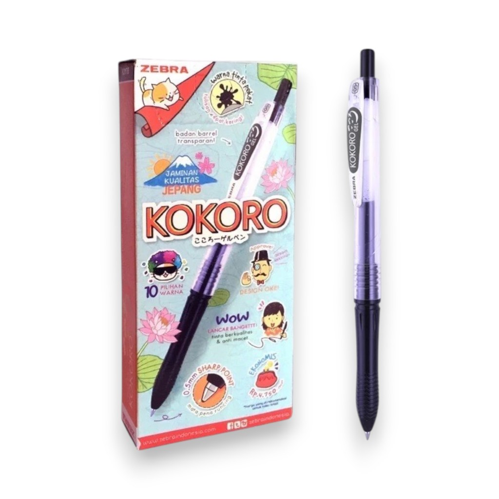 

PULPEN GEL ZEBRA KOKORO GEL PEN KOKORO 0.5mm
