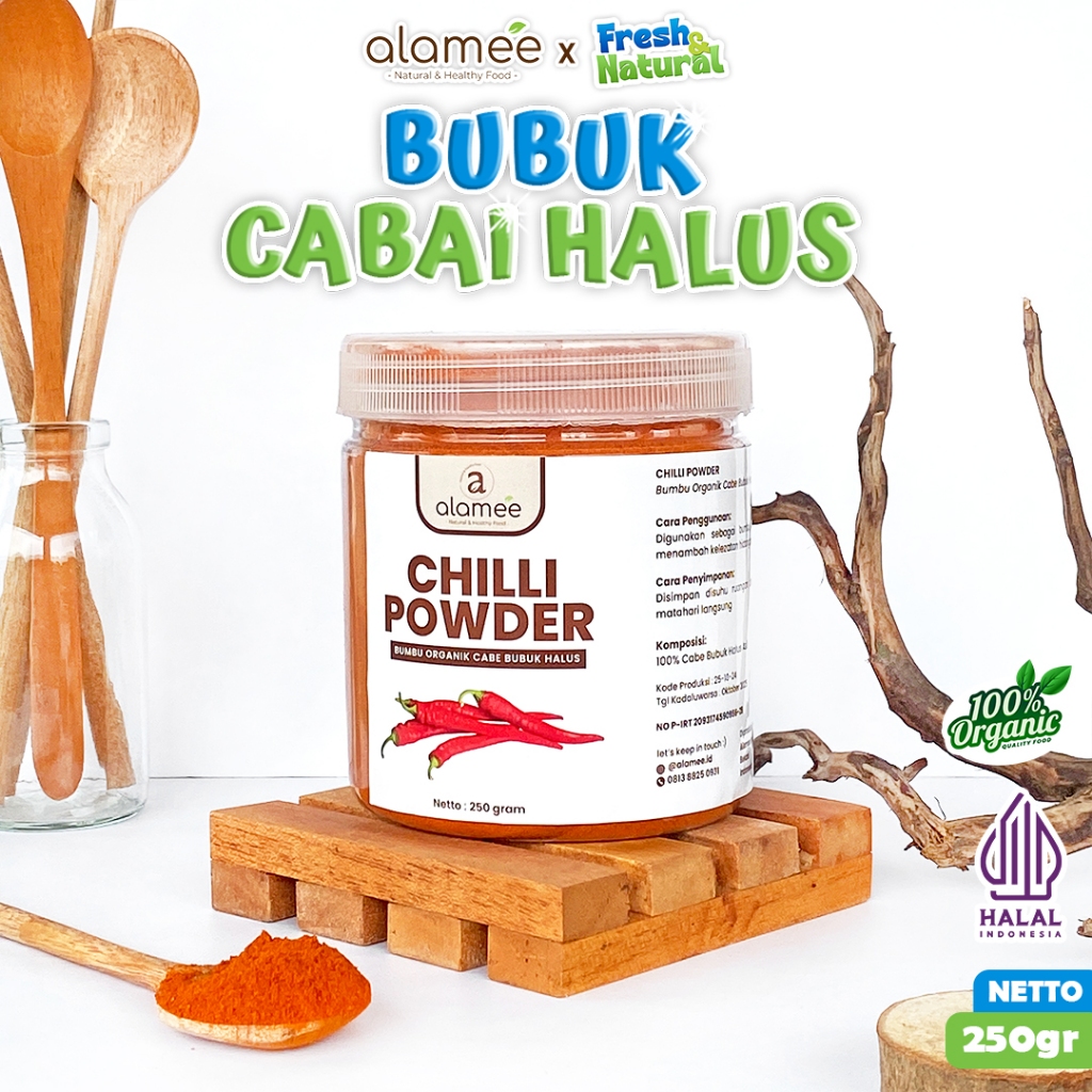 

Bumbu Cabe Cabai Bubuk Kering Halus Pedas Chilli Powder Chili Cabai Dapur Organik fresh and natural