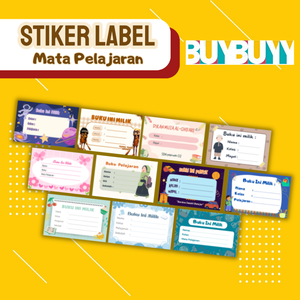 

Label Mata Pelajaran/Label Buku Tulis,Stiker HVS