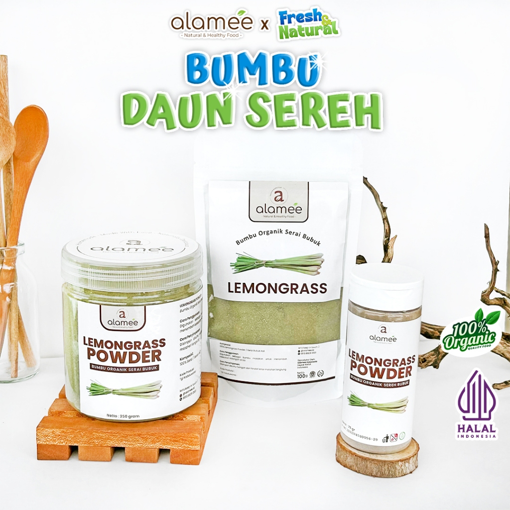 

ALAMEE Sereh Bubuk Lemongrass Powder Bumbu Dapur Organik Serai Asli Tanpa Campuran fresh and natural