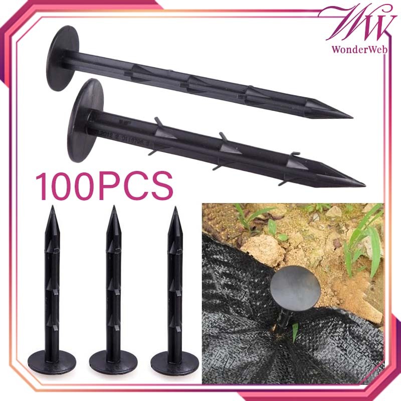 100pcs/Set Paku Mulsa Weedmat 200mm Paku Mulsa Plastik Paku Mulsa Alas Kebun Pasak Weedmat
