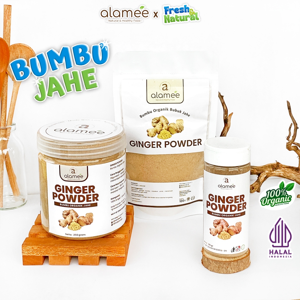 

ALAMEE Ginger Powder Jahe Putih Bubuk Minuman Herbal Bumbu Dapur Instan fresh and natural