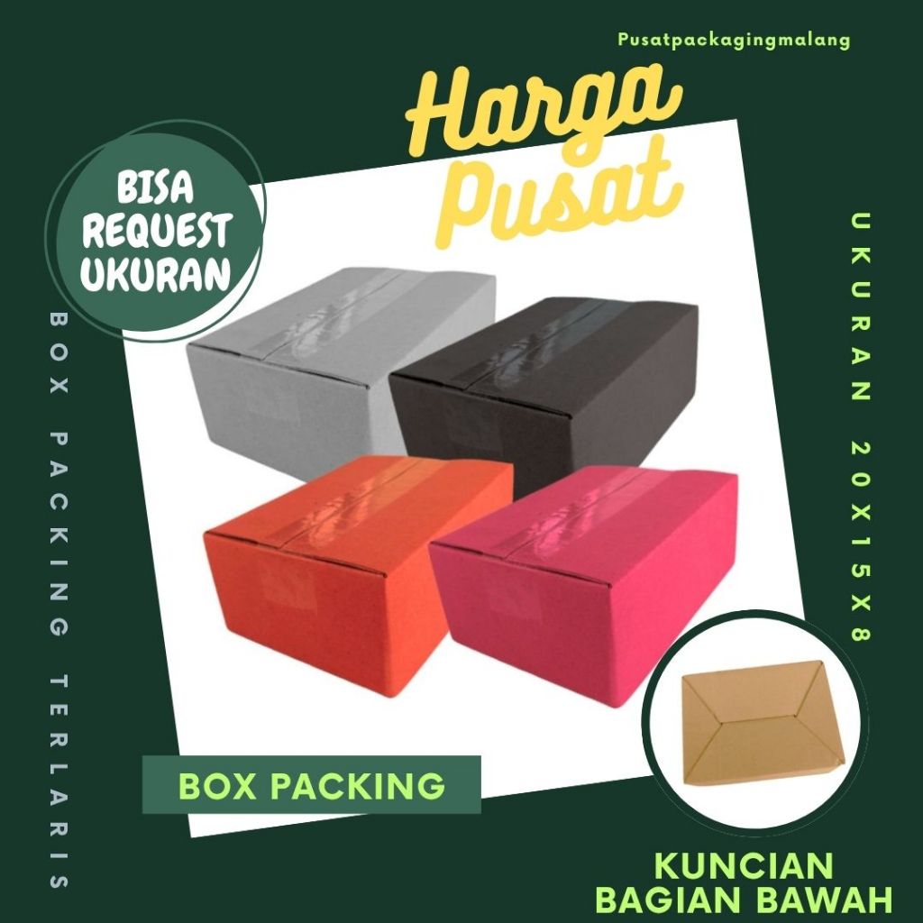 

Box 20x15x8 A0 / Kardus 20x15x8 A0 Packing Karton / Dus 20x15x8 Kotak Botol Kemasan Pusat Packaging