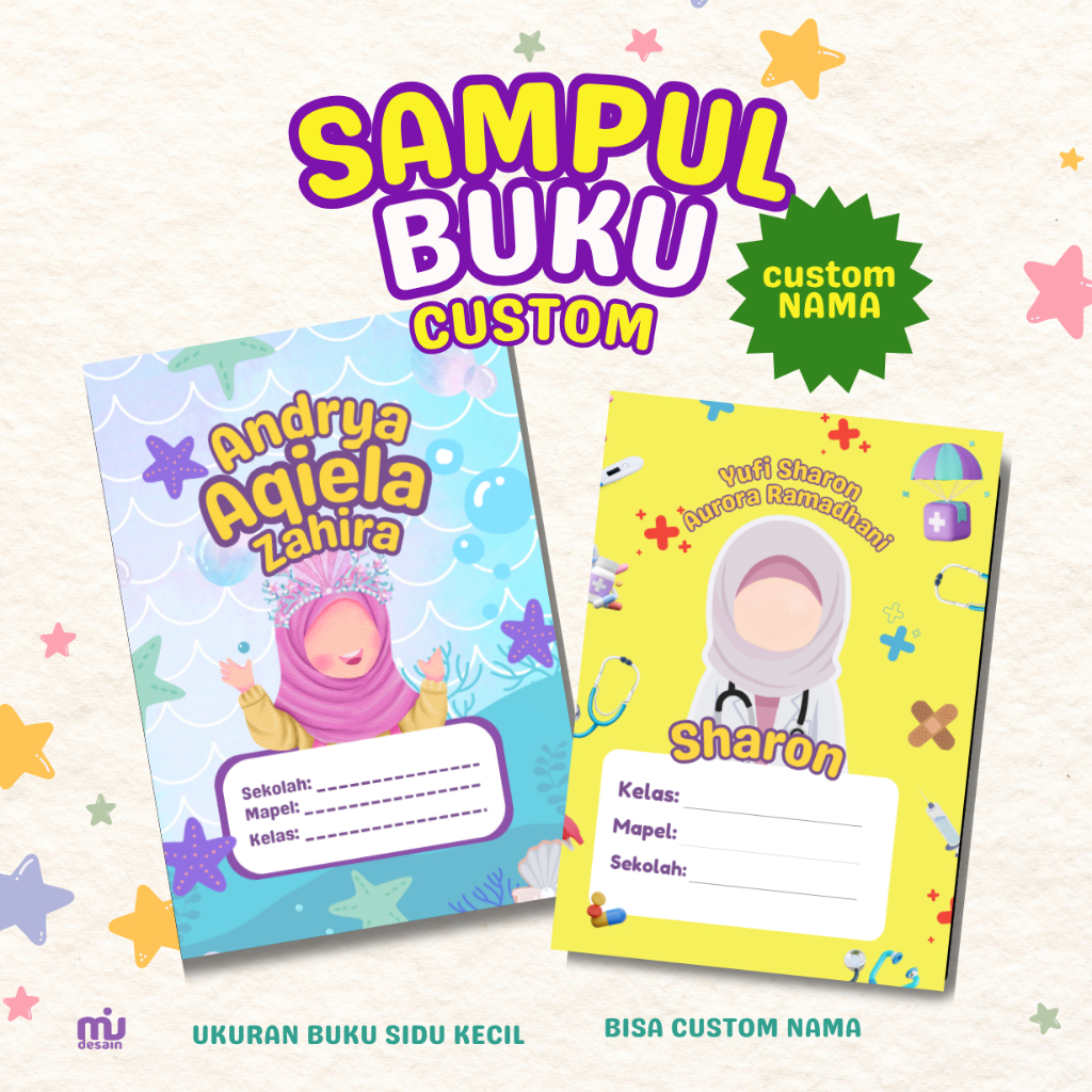 

Sampul Buku Custom (Nama, Nama Sekolah) isi 10 lembar - CEWEK