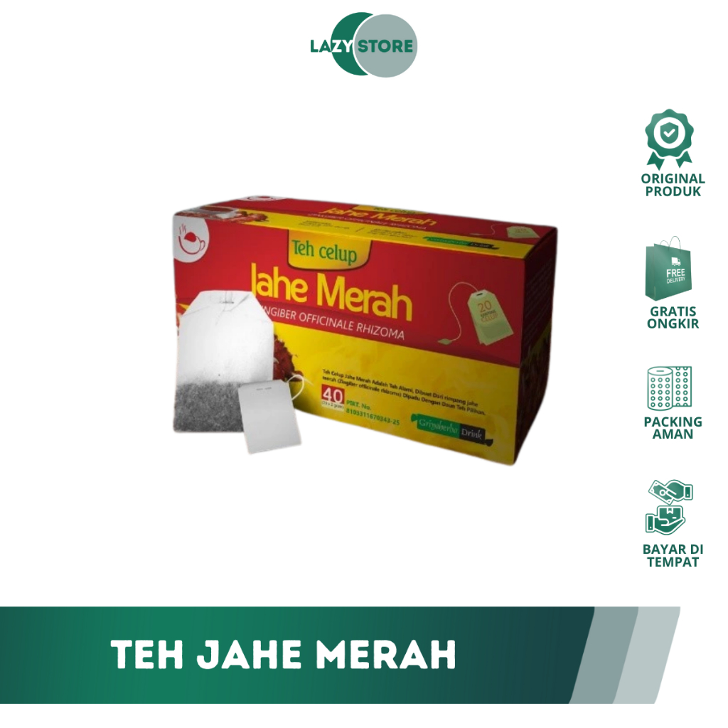 

Teh jahe merah griya herba isi 20 kantong untuk daya tahan tubuh alami halal minuman jahe merah