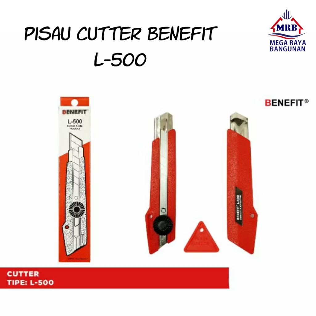 

Pisau Cutter Benefit L-500 Jumbo Pemotong Kertas Kardus Karpet Vinyl Heavy Duty Cutter Knife
