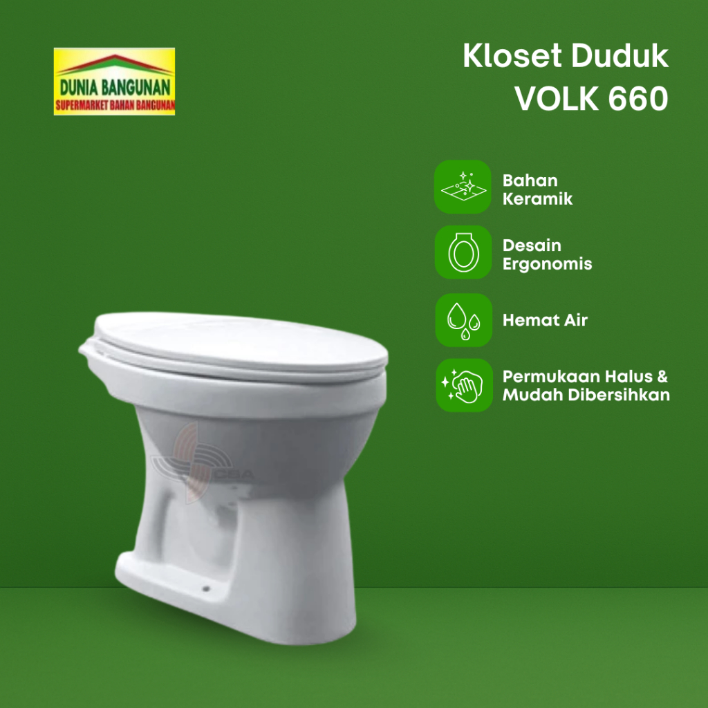 Closet Siram Volk C509 Kloset Siram Single Bowl Volk Toilet Kloset Duduk