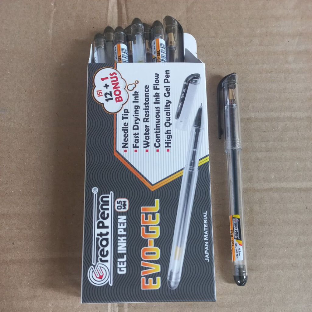 

Pulpen Great Penn Evo Gel 0,5 1 Pak isi 12+1