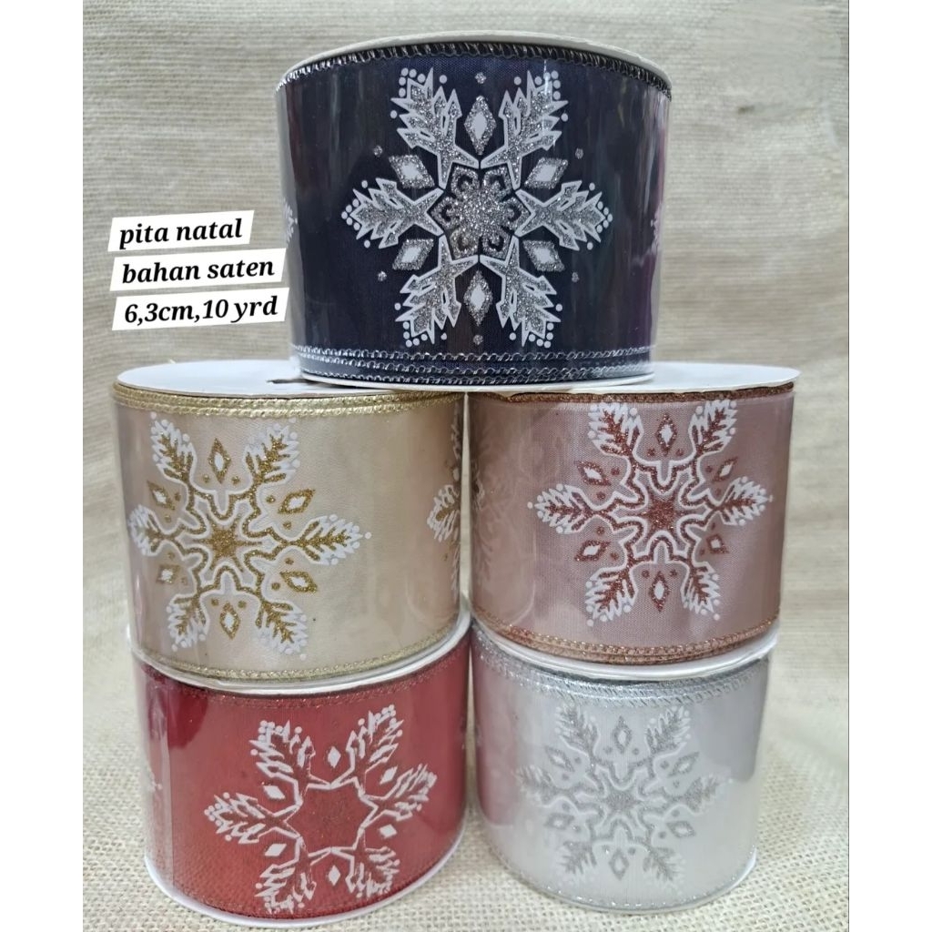 

Pita Satin Natal 6.3cm List Kawat ( 5yard - 10yard )