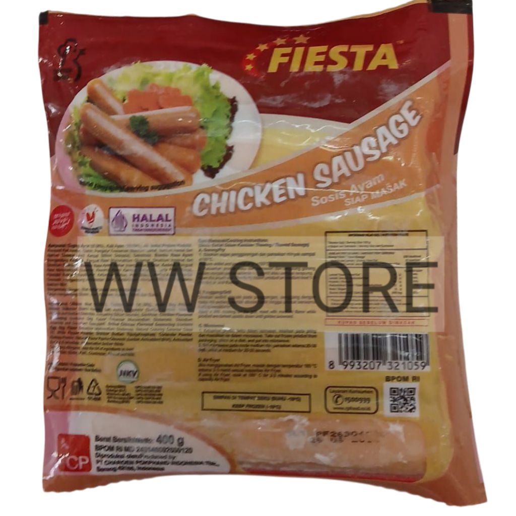 

Sosis ayam SIAP MASAK halal MUI FIESTA Chicken Sausage 400g