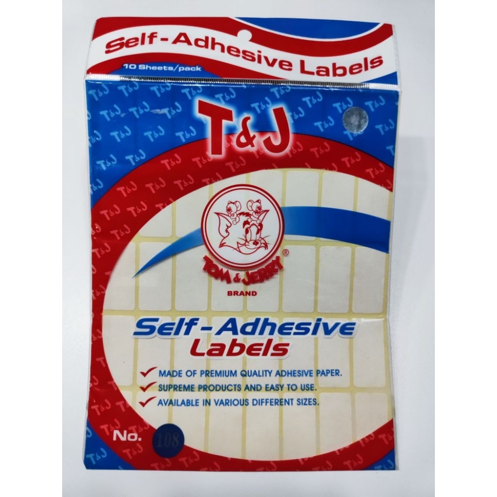 

Stiker label T& J No. 109, baru