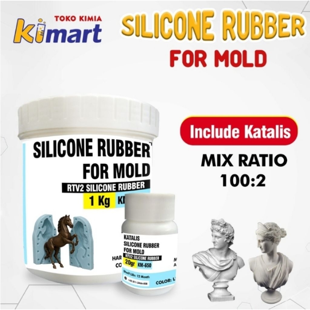 

Silicone rubber cetakan resin cetakan karet molding 1kg + katalis 20gr