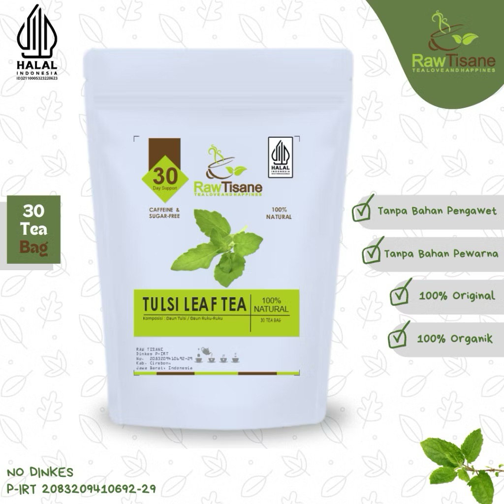 

Teh Daun Tulsi / Teh Daun Ruku Ruku Isi 30 Tea Bag