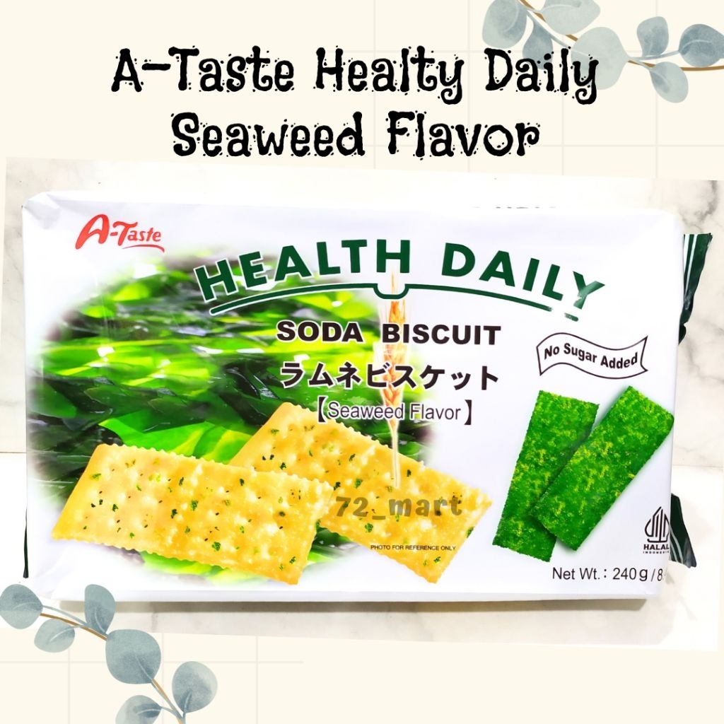 

A-Taste Healty Daily Soda Biscuit Seaweed/no added sugar/biscuit rumput laut 240gr