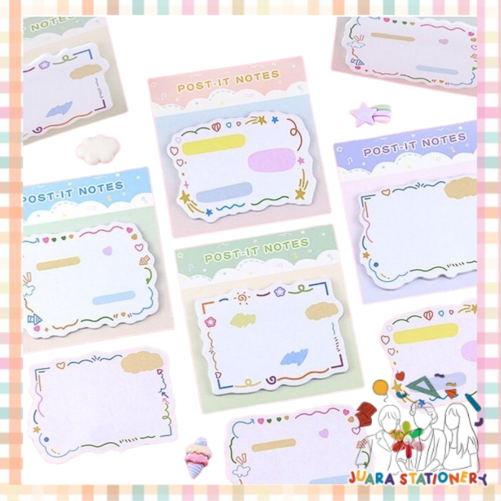 

(286) Sticky Notes Pattern 20 Lembar / Post It Memo Pad Sticky Notes Aesthetic