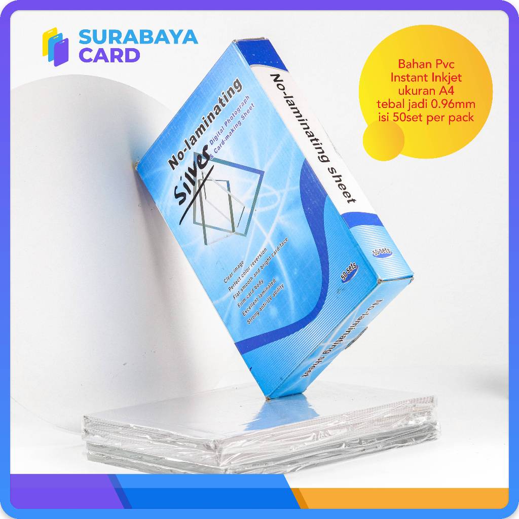 

Pvc instan Instant putih ukuran A4 tebal jadi 0,76 mm isi 50 set per pack