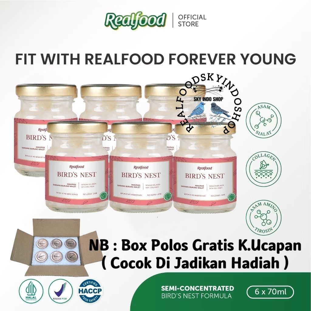 

Realfood Forever Young Kolagen 6 Botol Box Polos ( Minuman Sarang Burung Walet ) RSIS