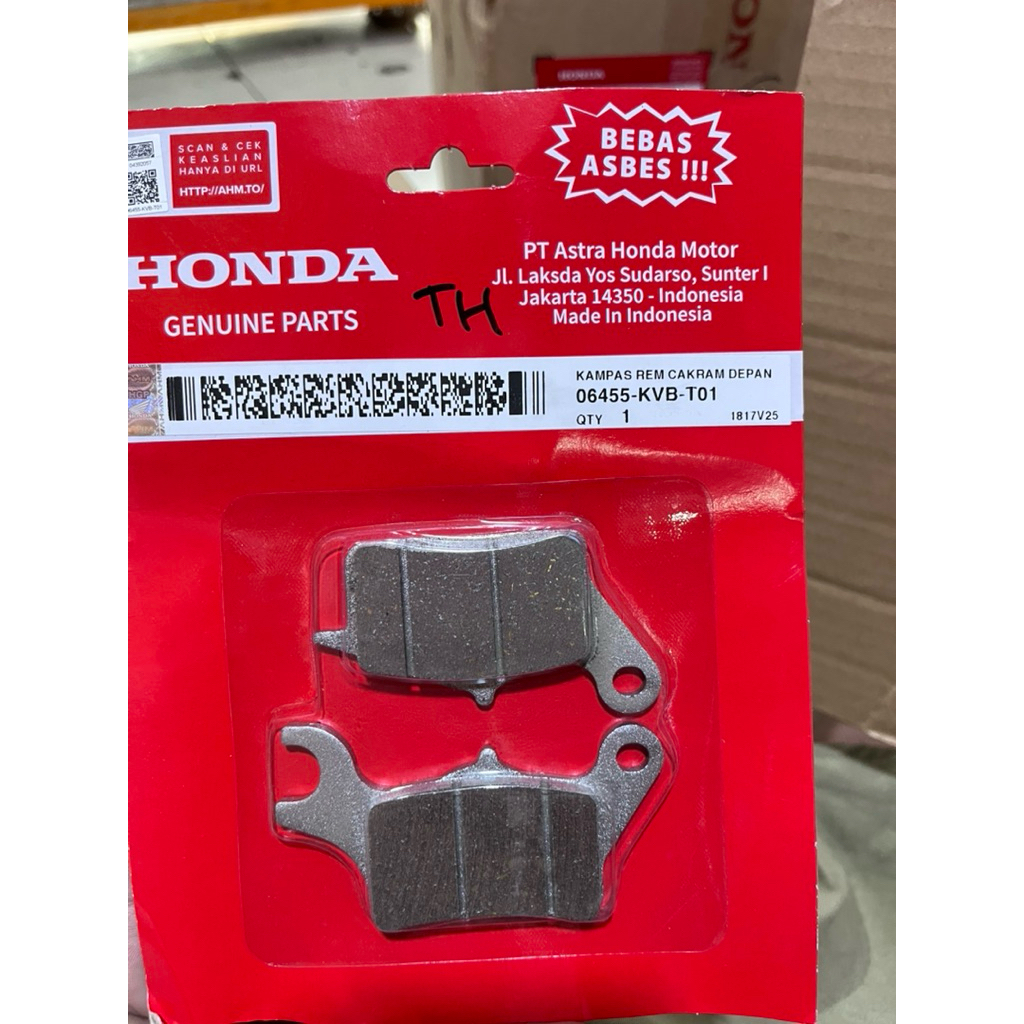 KAMPAS REM DEPAN VARIO/BEAT CBS ORIGINAL/Kampas Rem Cakram Honda Asli AHM
