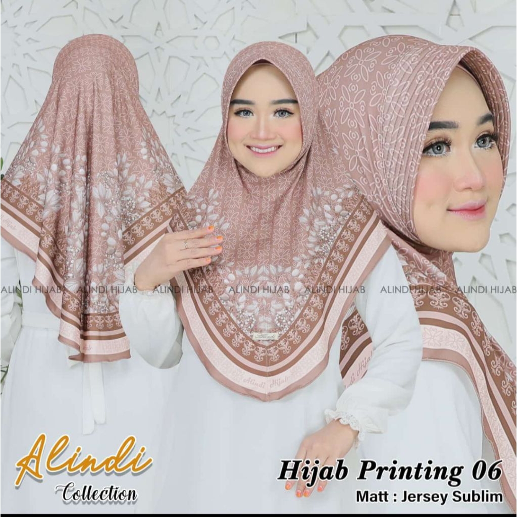 jilbab bergo pet Jersey printing motif 6 premium