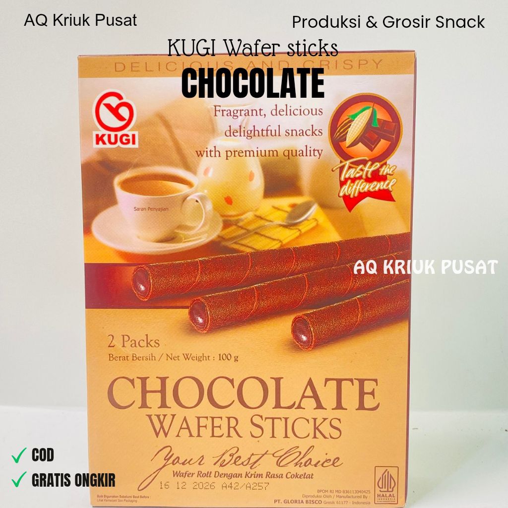 

Kugi Wafer Sticks Chocolate dan Vanilla Milk / AQ Kriuk Pusat