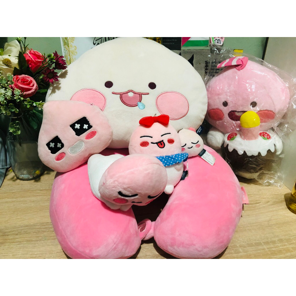 Apeach Kakao Friends Plush Bantal Leher Ganci Dompet